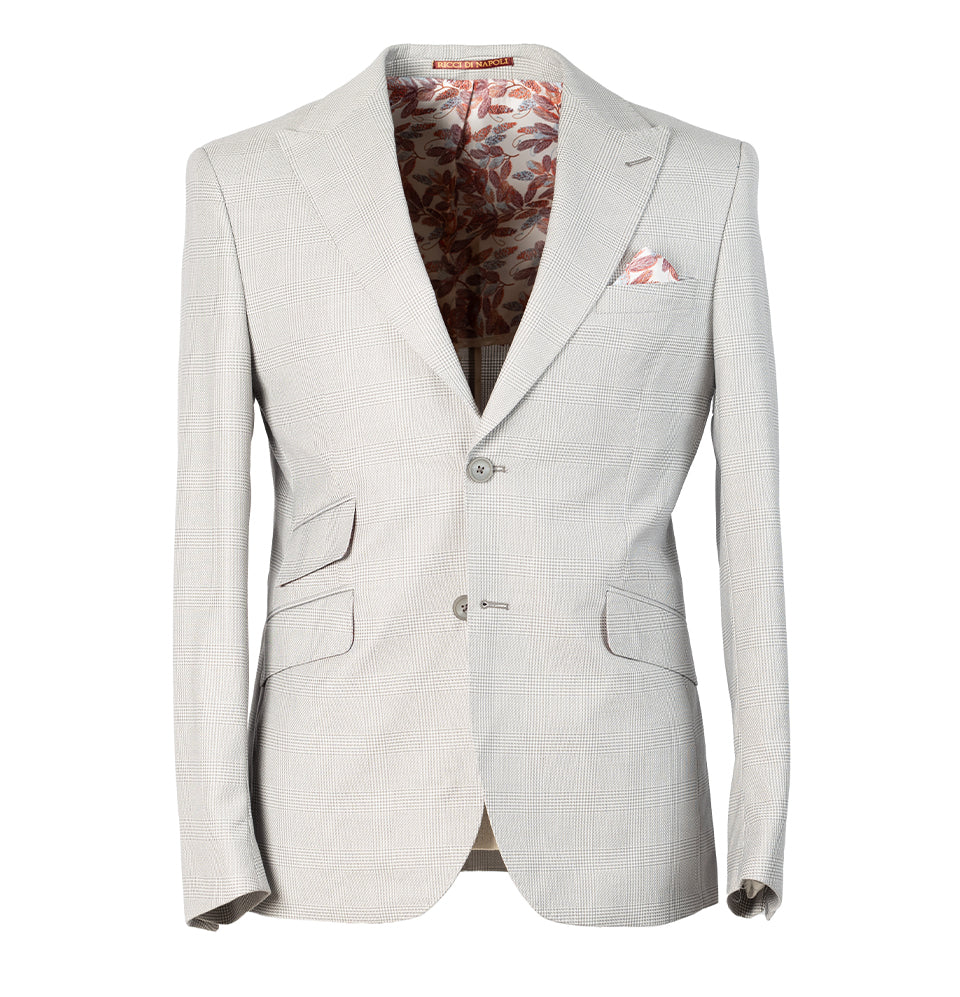 Elegant White Jacket with Rose Pocket A2